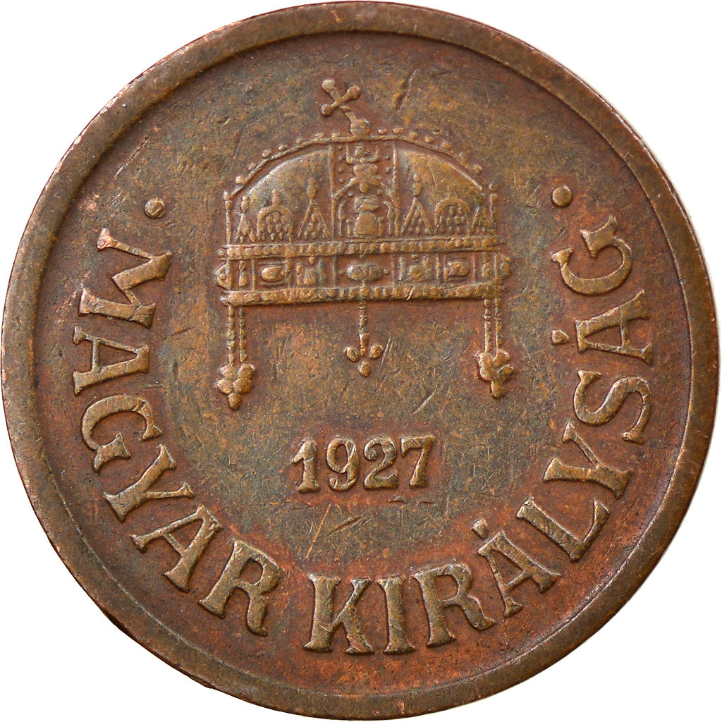 Münze, Ungarn, 2 Filler, 1927, Budapest, SS, Bronze, KM:506