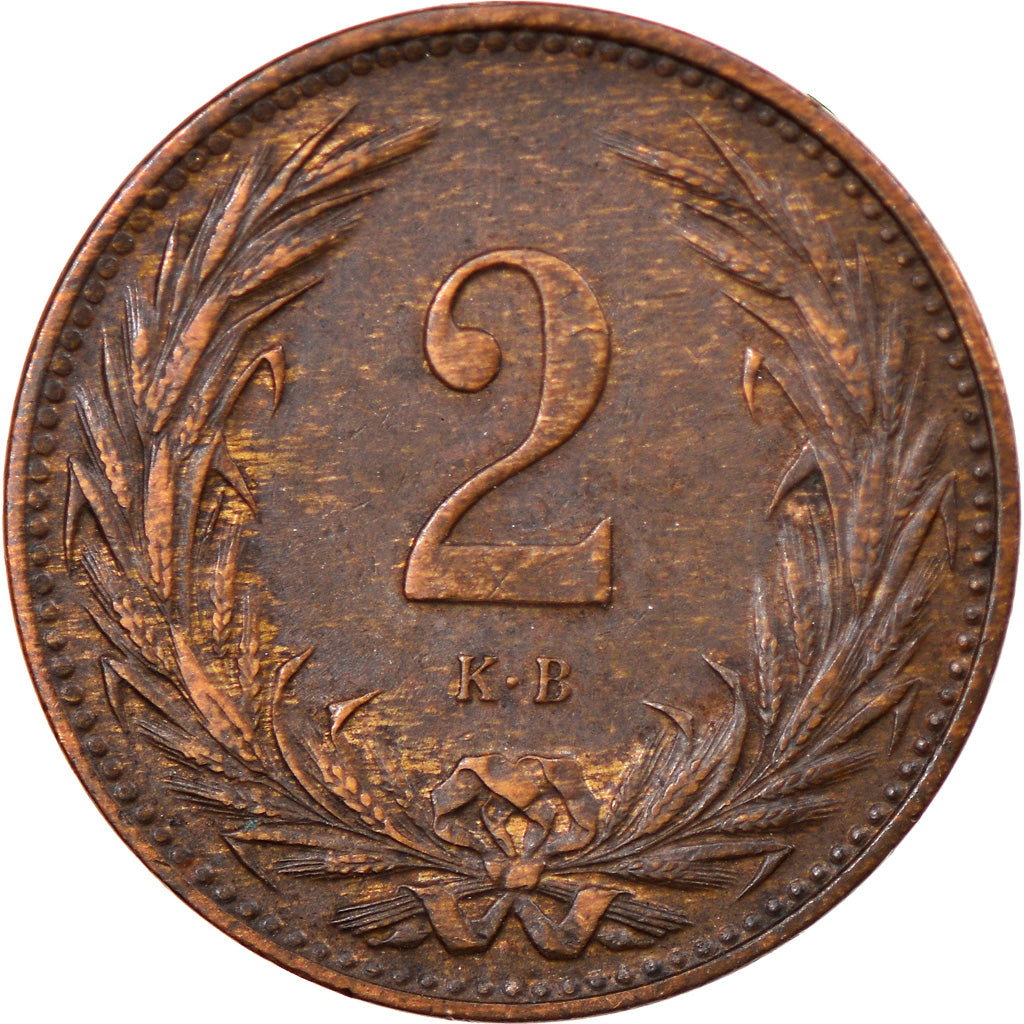 Monnaie, Hongrie, Franz Joseph I, 2 Filler, 1896, Kormoczbanya, TTB, Bronze