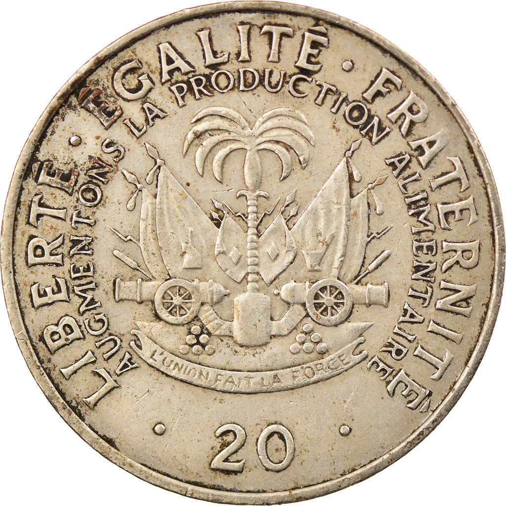 Coin, Haiti, 20 Centimes, 1983, EF(40-45), Copper-nickel, KM:100