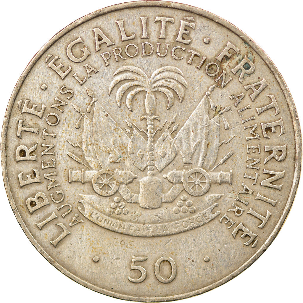 Coin, Haiti, 50 Centimes, 1983, EF(40-45), Copper-Nickel-Zinc, KM:101a