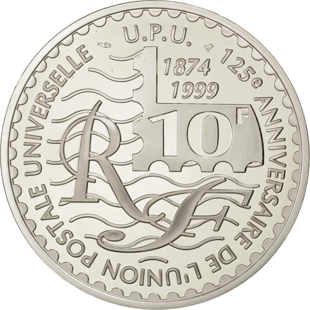 FRANCE, 10 Francs, 1999, Paris, KM #1398, MS(65-70), Silver, 37, 22.20