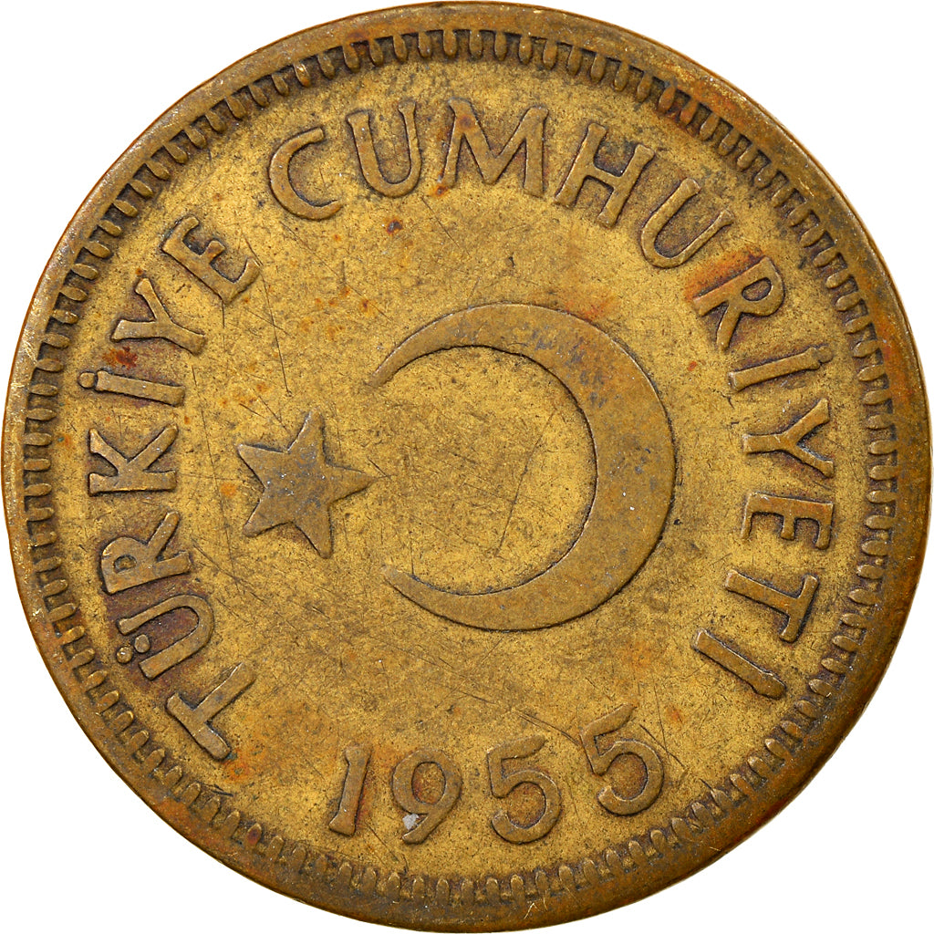 Münze, Türkei, 25 Kurus, 1955, S+, Messing, KM:886