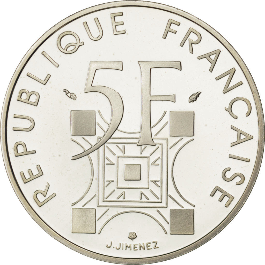 FRANCE, 5 Francs, 1989, KM #968a, MS(65-70), Silver, 29, 12.00