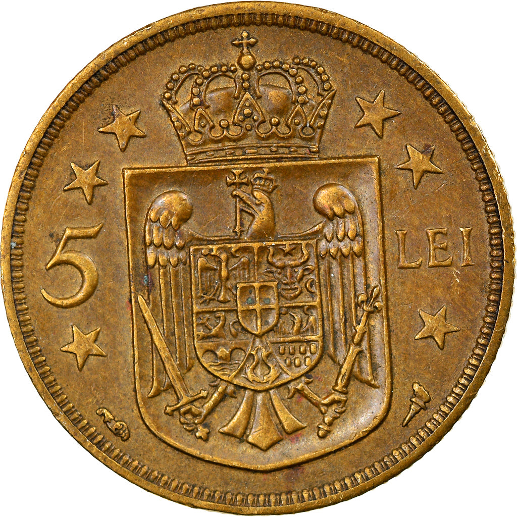 Coin, Romania, Mihai I, 5 Lei, 1930, EF(40-45), Nickel-brass, KM:48