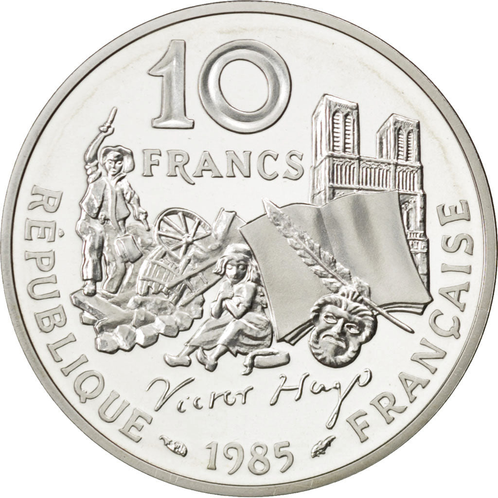 FRANCE, 10 Francs, 1985, KM #956b, MS(65-70), Silver, 26, 12.00