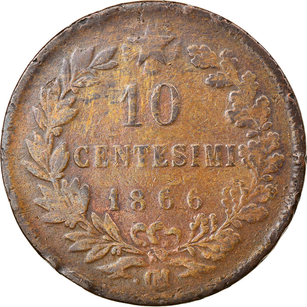 Münze, Italien, Vittorio Emanuele II, 10 Centesimi, 1866, Strasbourg, S