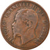 Moneda, Italia, Vittorio Emanuele II, 10 Centesimi, 1863, Rome, BC+, Cobre