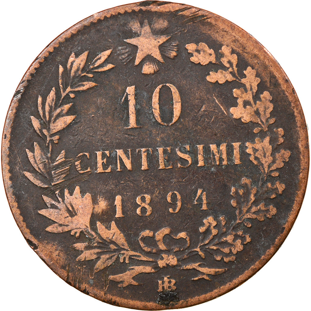Munten, Italië, Umberto I, 10 Centesimi, 1894, Birmingham, ZG, Koper, KM:27.1