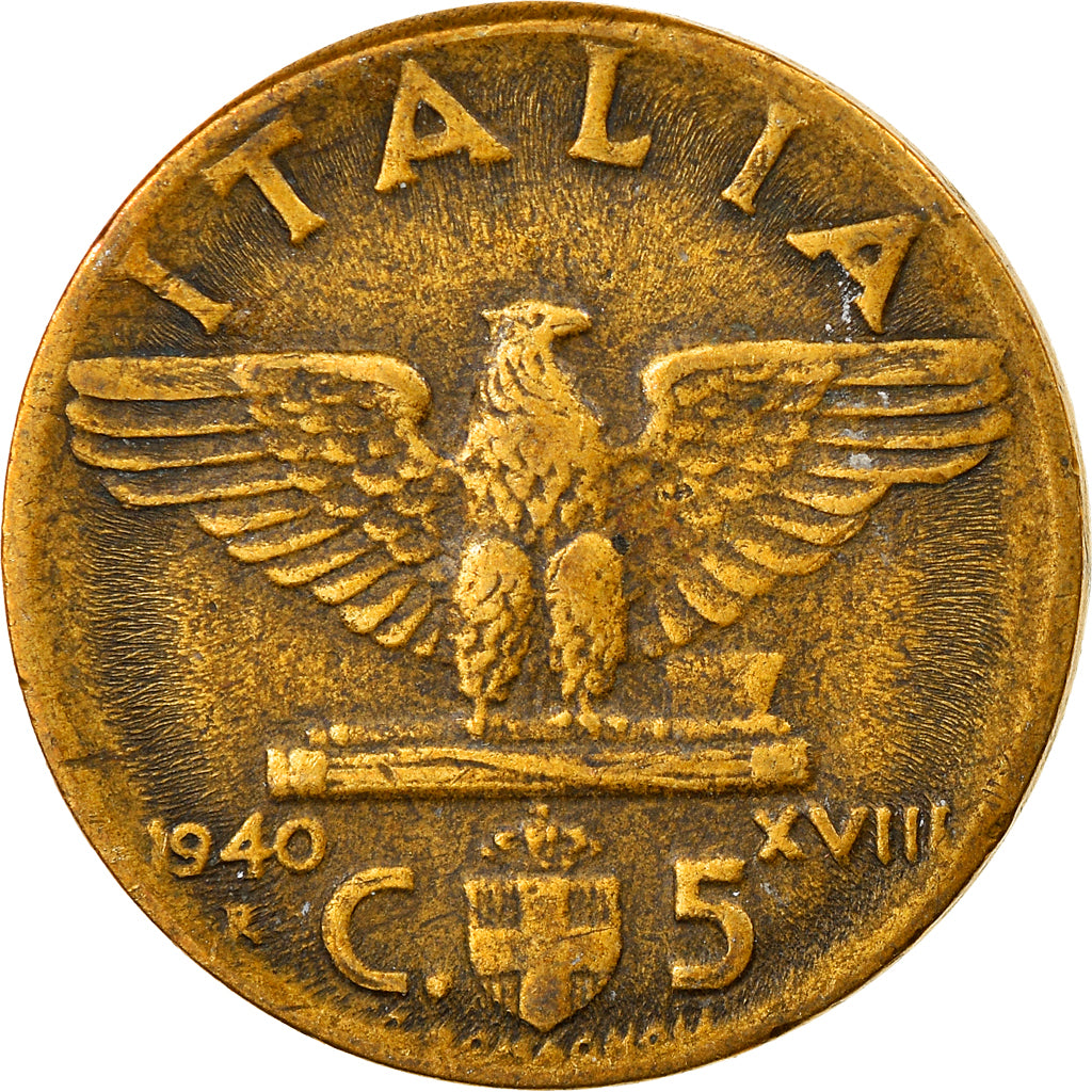 Coin, Italy, Vittorio Emanuele III, 5 Centesimi, 1940, Rome, EF(40-45)