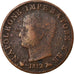 Monnaie, États italiens, KINGDOM OF NAPOLEON, Napoleon I, Centesimo, 1812