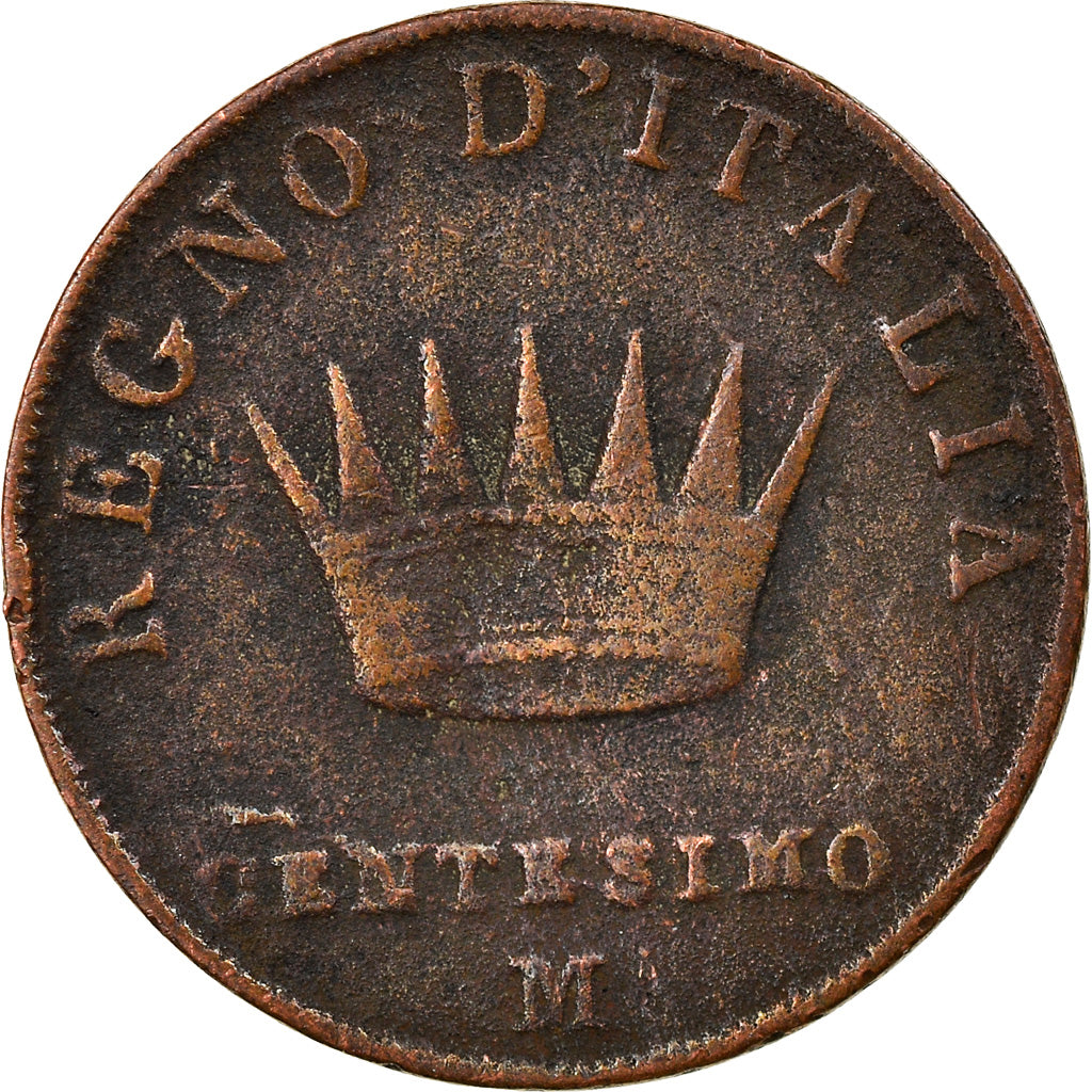 Monnaie, États italiens, KINGDOM OF NAPOLEON, Napoleon I, Centesimo, 1812