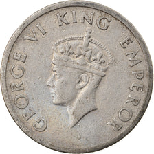 Coin, INDIA-BRITISH, George VI, 1/4 Rupee, 1947, EF(40-45), Nickel, KM:548