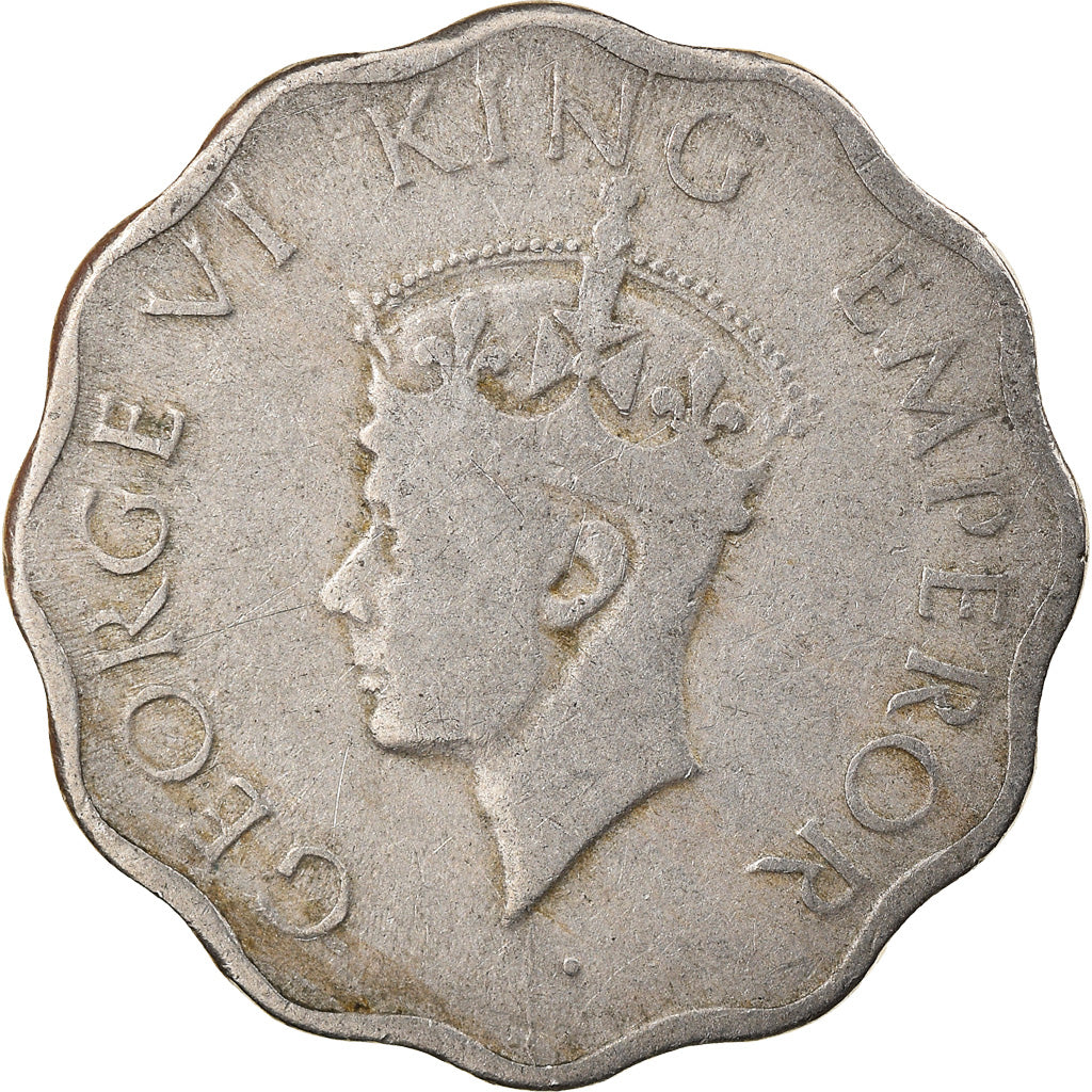 Coin, INDIA-BRITISH, George VI, Anna, 1947, EF(40-45), Copper-nickel, KM:538