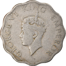 Moneda, INDIA BRITÁNICA, George VI, Anna, 1947, MBC, Cobre - níquel, KM:538