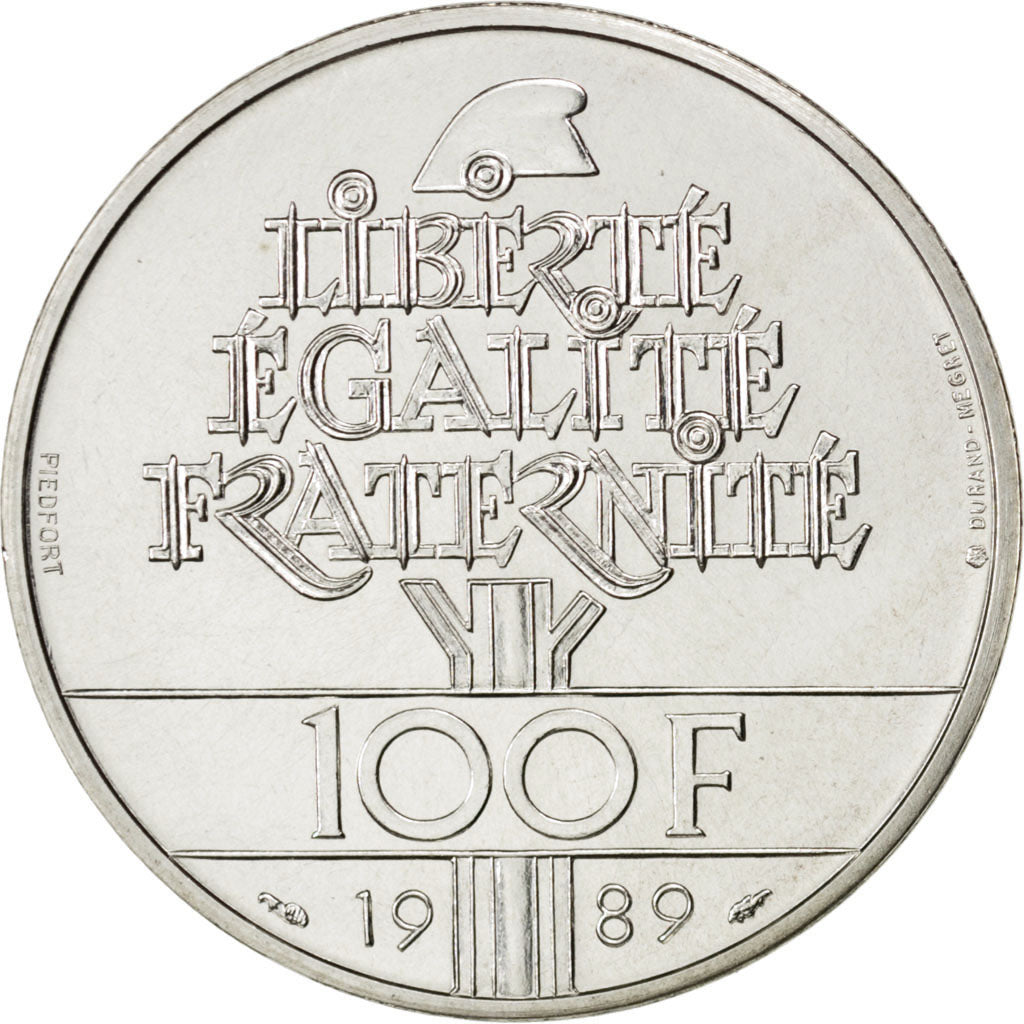 FRANCE, 100 Francs, 1989, KM #P1008, MS(65-70), Silver, Gadoury #238.P1, 30.00