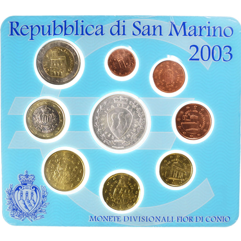 San Marino, 1 Cent to 2 Euro, 2003, MS(65-70), 0.00