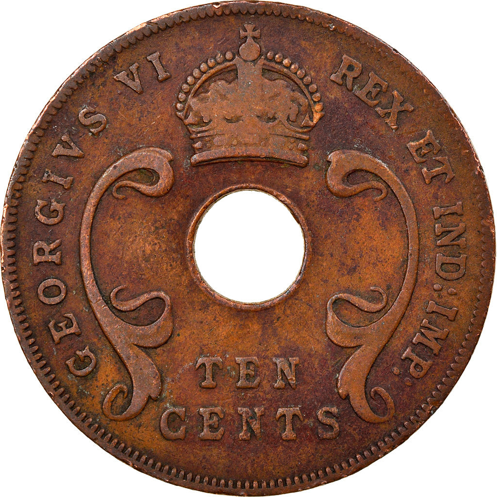 Moneda, ESTE DE ÁFRICA, George VI, 10 Cents, 1941, MBC, Bronce, KM:26.1