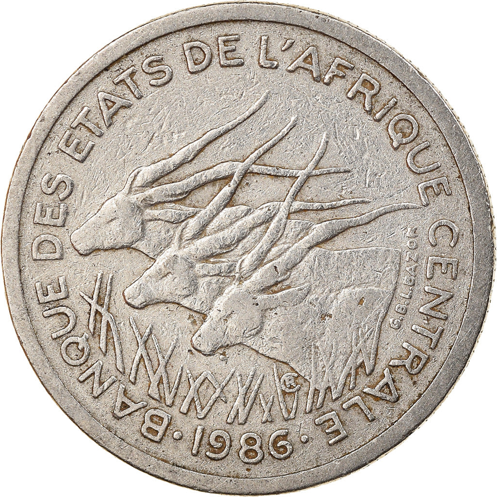 Coin, Central African States, 50 Francs, 1986, Paris, EF(40-45), Nickel, KM:11