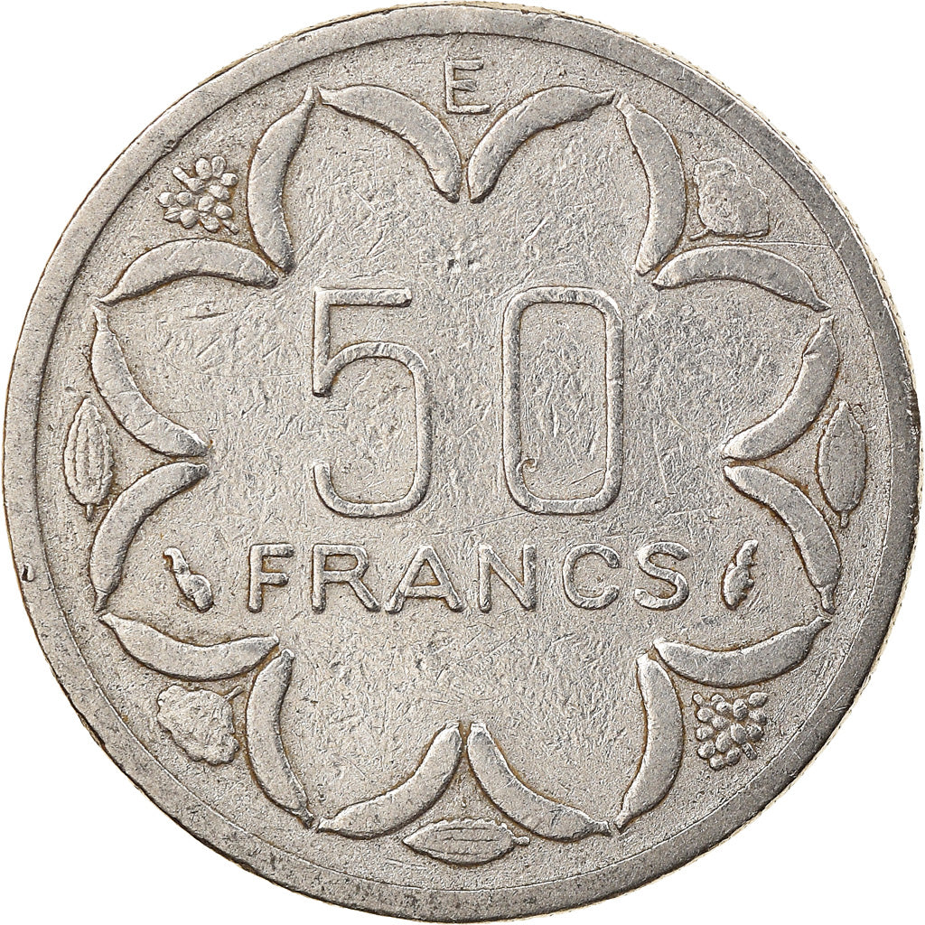 Coin, Central African States, 50 Francs, 1986, Paris, EF(40-45), Nickel, KM:11