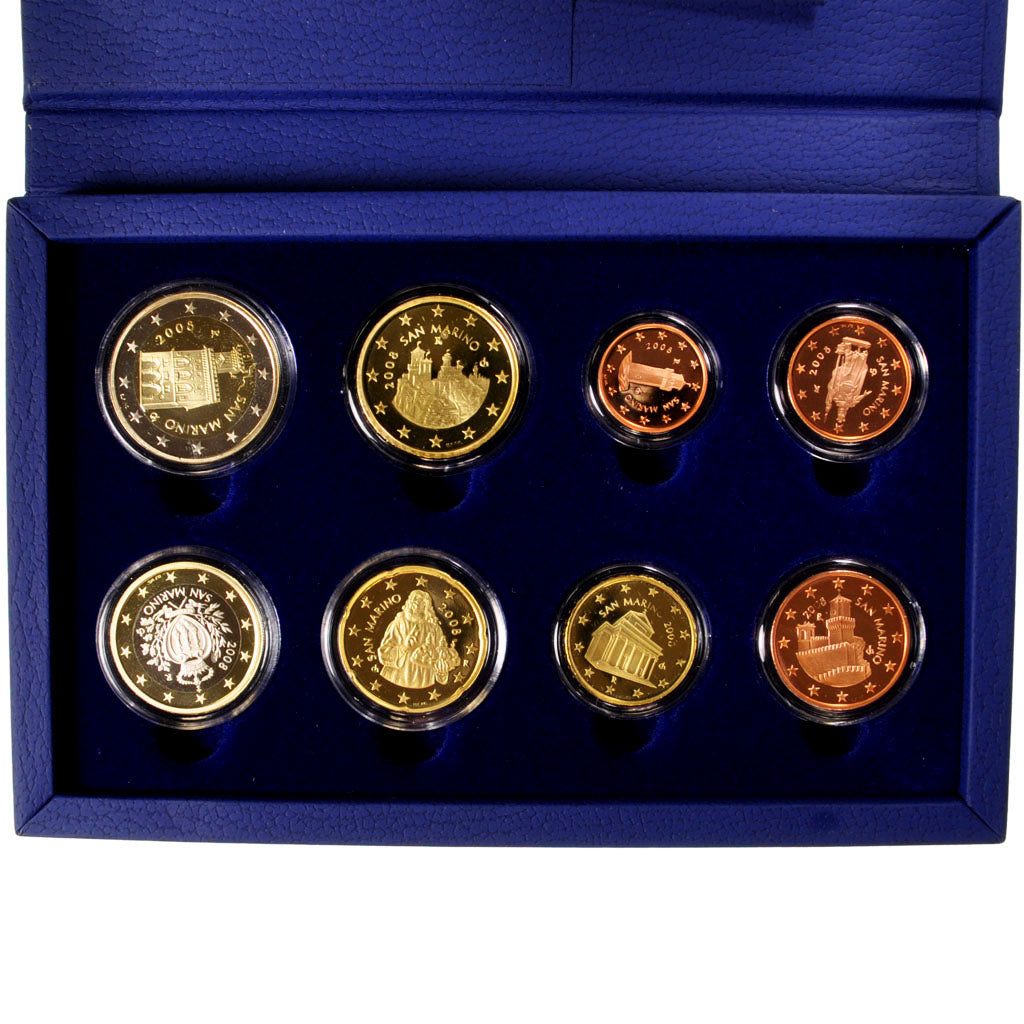 San Marino, 1 Cent to 2 Euro, 2008, FDC