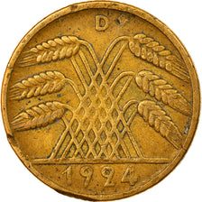 Coin, GERMANY, WEIMAR REPUBLIC, 10 Reichspfennig, 1924, Munich, EF(40-45)