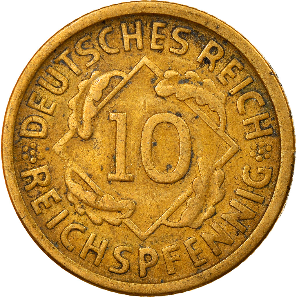 Coin, GERMANY, WEIMAR REPUBLIC, 10 Reichspfennig, 1924, Munich, EF(40-45)