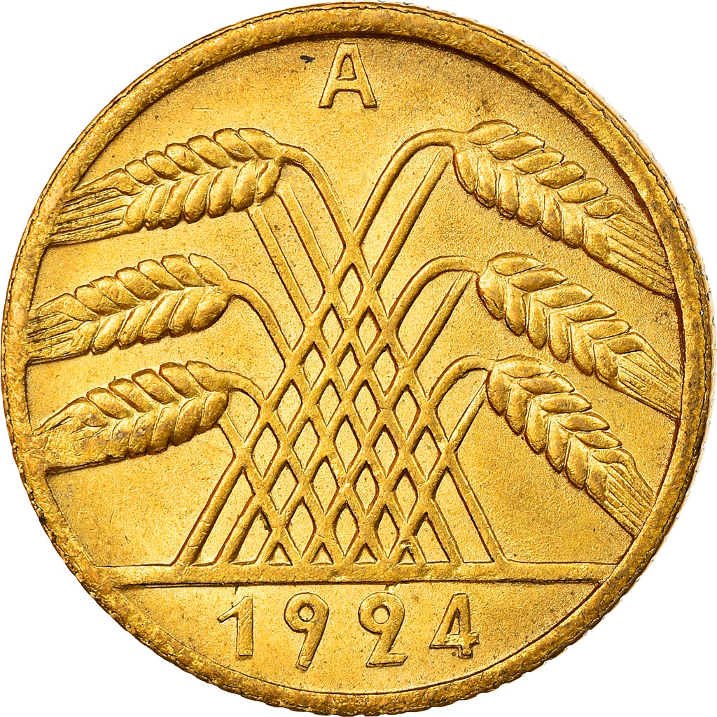 Moeda, ALEMANHA, REPÚBLICA DE WEIMAR, 10 Rentenpfennig, 1924, Berlin