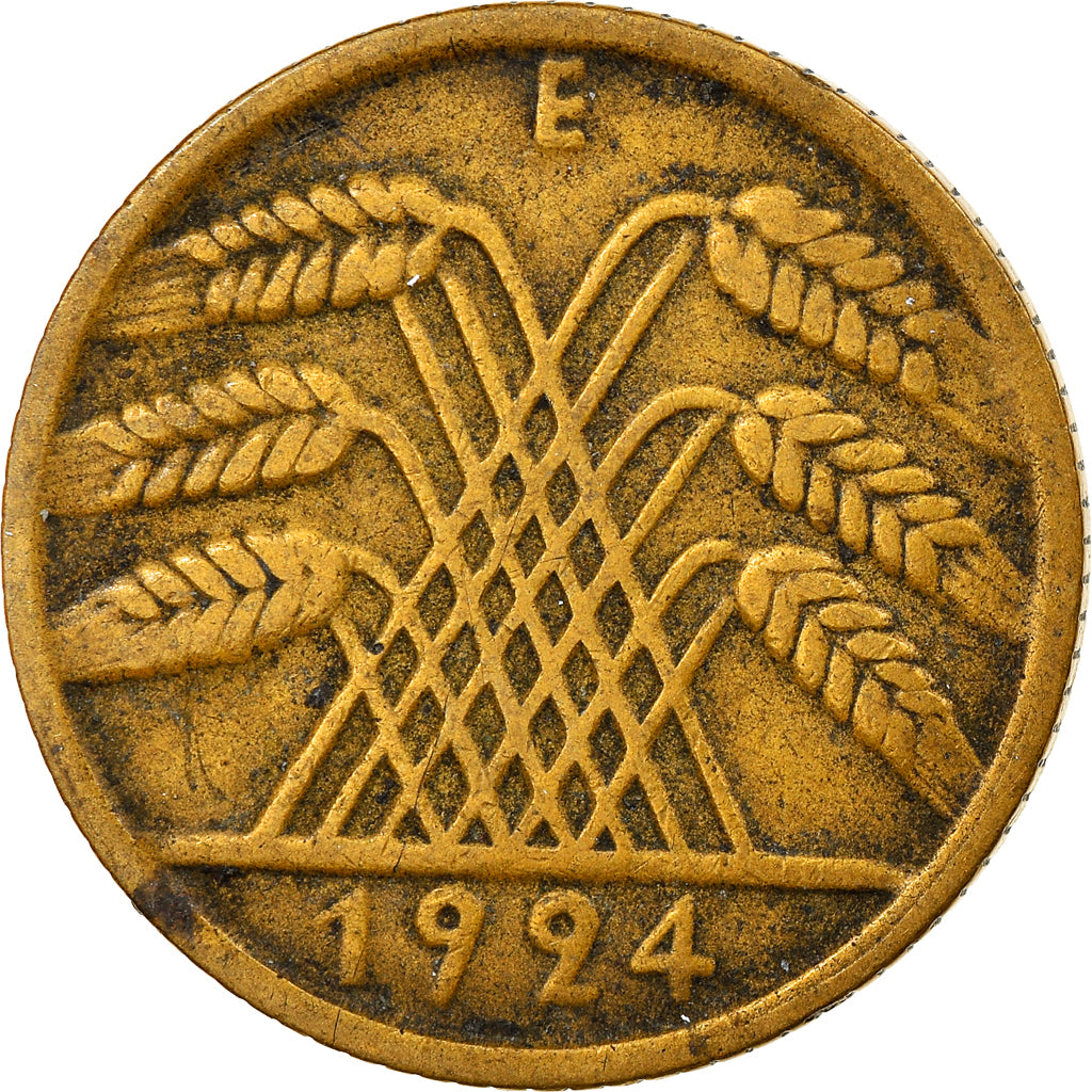 Coin, GERMANY, WEIMAR REPUBLIC, 10 Rentenpfennig, 1924, Muldenhütten