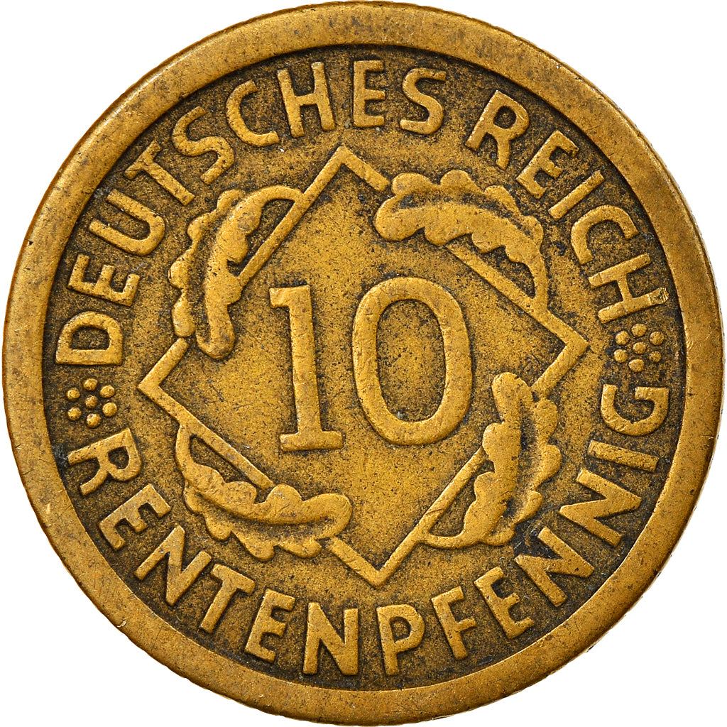 Coin, GERMANY, WEIMAR REPUBLIC, 10 Rentenpfennig, 1924, Muldenhütten