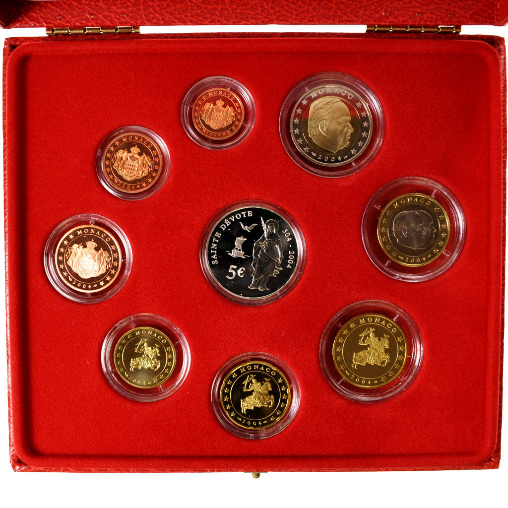 Monaco, 1 Cent to 2 Euro, 2004, MS(65-70), 0.00