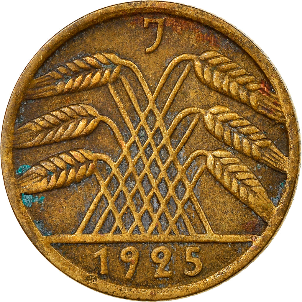 Munten, Duitsland, Weimarrepubliek, 5 Reichspfennig, 1925, Hambourg, ZF