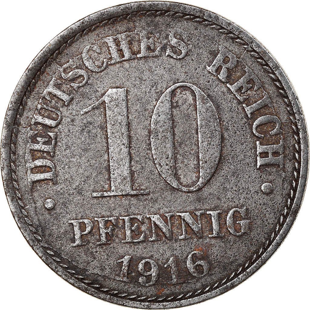 Coin, GERMANY - EMPIRE, 10 Pfennig, 1916, Berlin, VF(30-35), Iron, KM:20