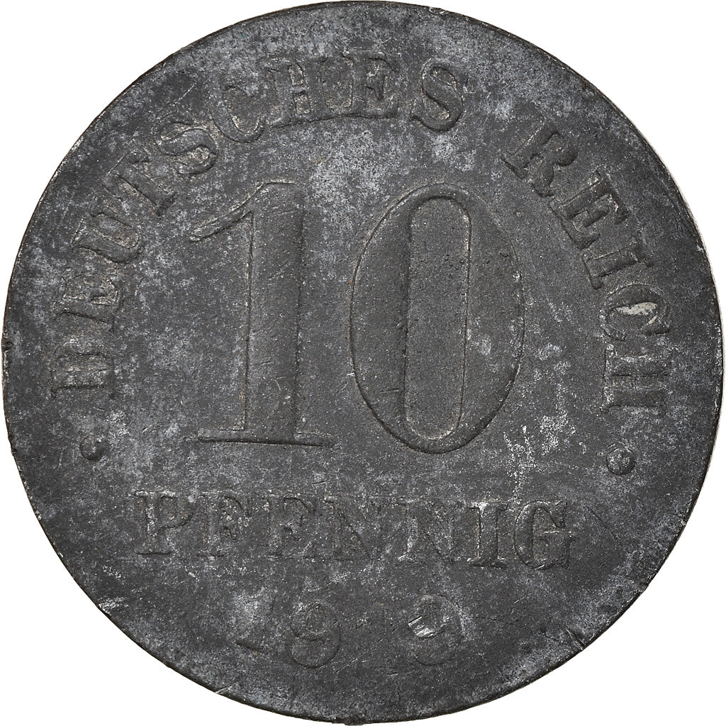 Moneda, ALEMANIA - IMPERIO, 10 Pfennig, 1919, Berlin, BC+, Cinc, KM:26