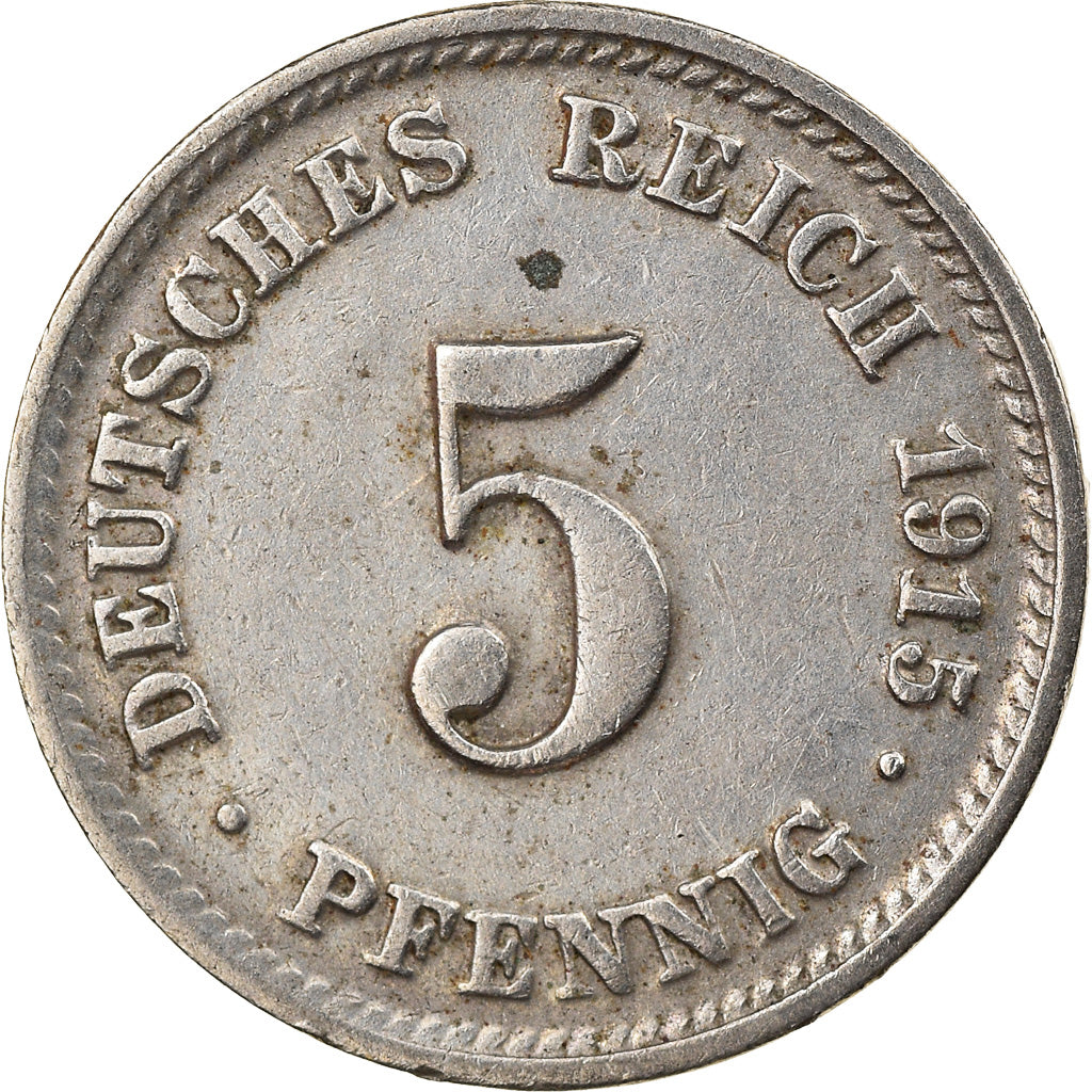 Coin, GERMANY - EMPIRE, Wilhelm II, 5 Pfennig, 1915, Munich, EF(40-45)