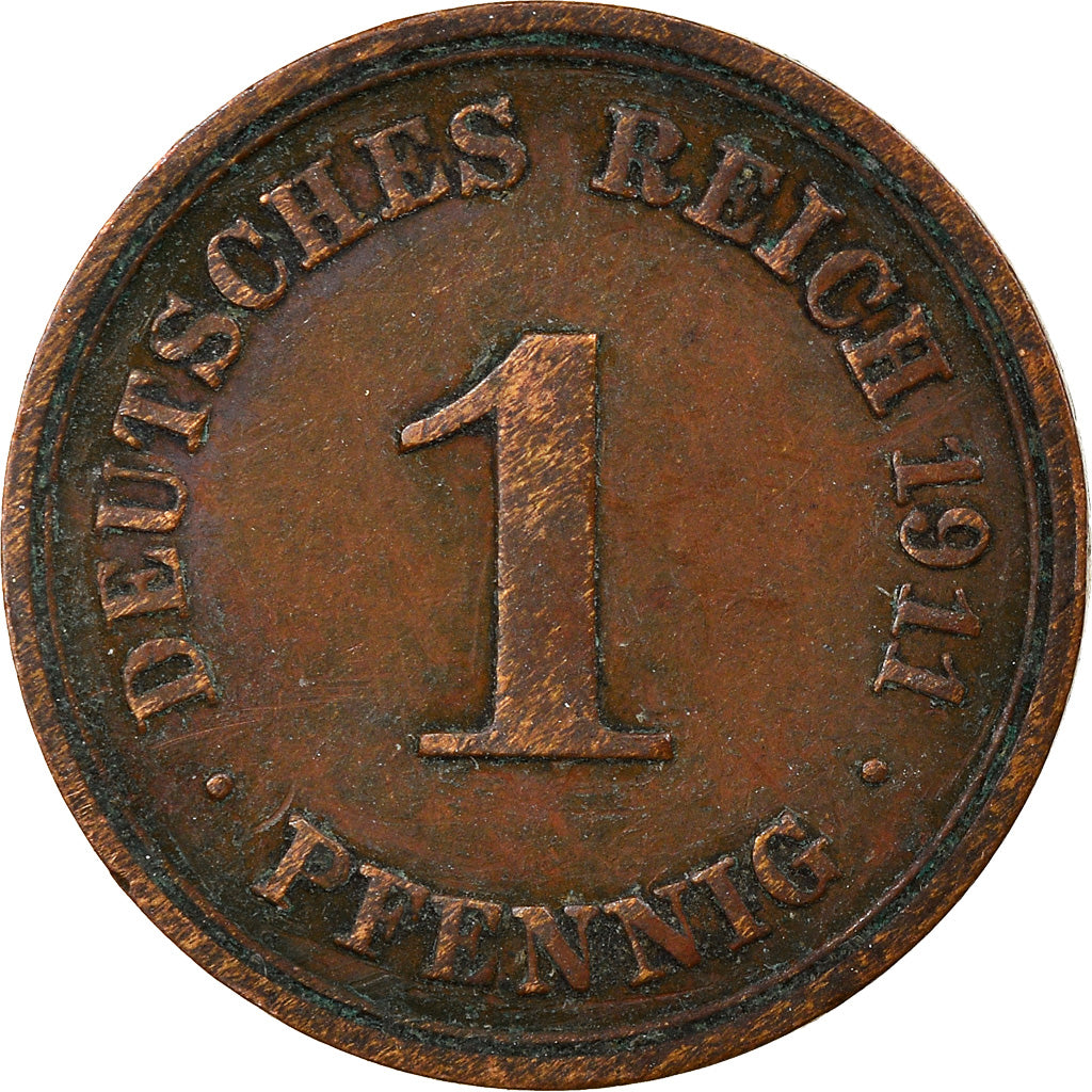 Coin, GERMANY, WEIMAR REPUBLIC, Reichspfennig, 1911, Stuttgart, EF(40-45)