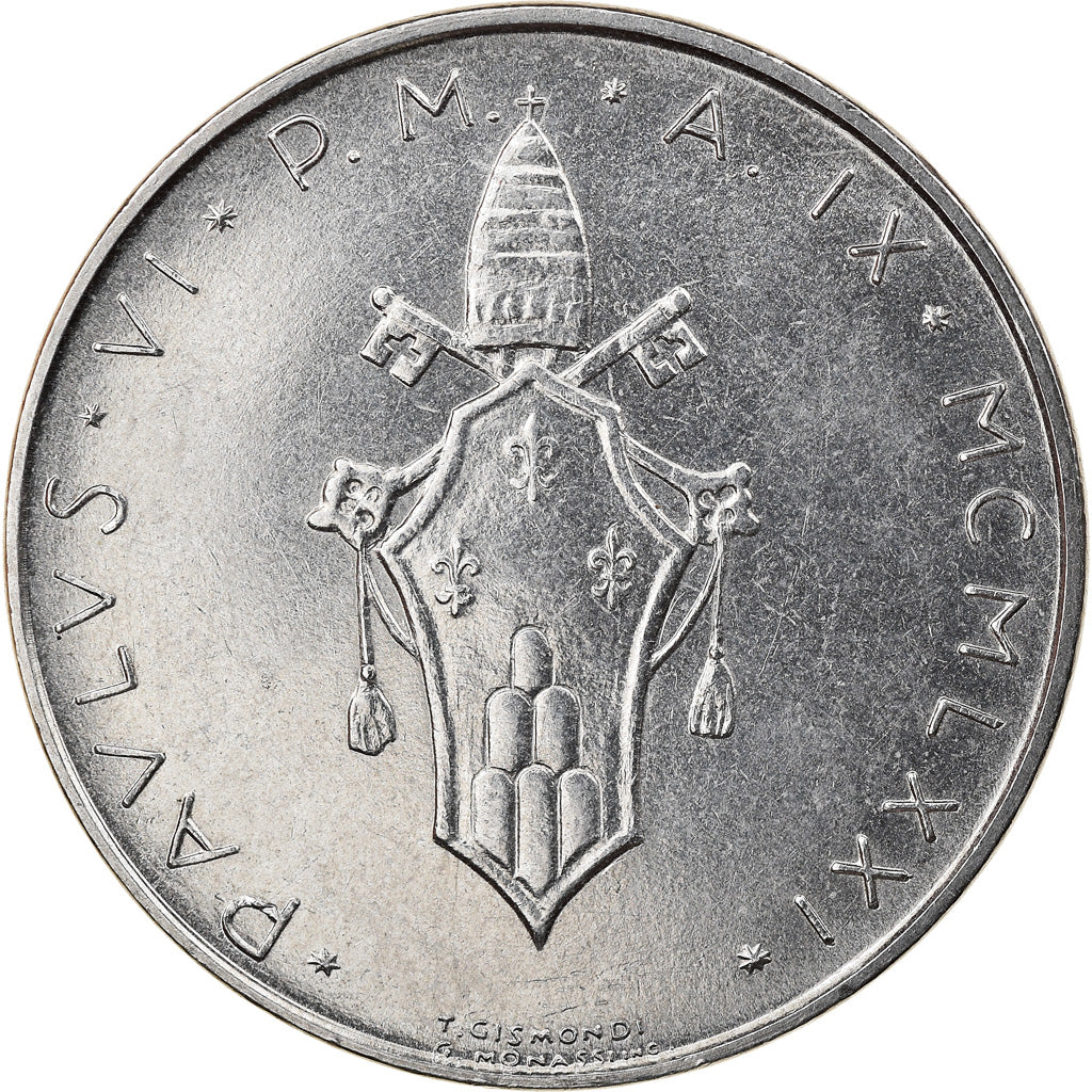 Münze, Vatikanstadt, Paul VI, 100 Lire, 1971, VZ, Stainless Steel, KM:122
