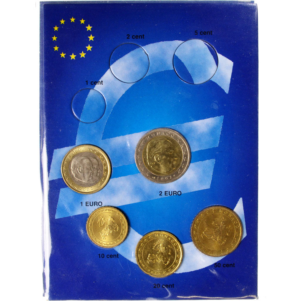Monaco, 10 Cents to 2 Euro, 2002, AU(55-58), 0.00