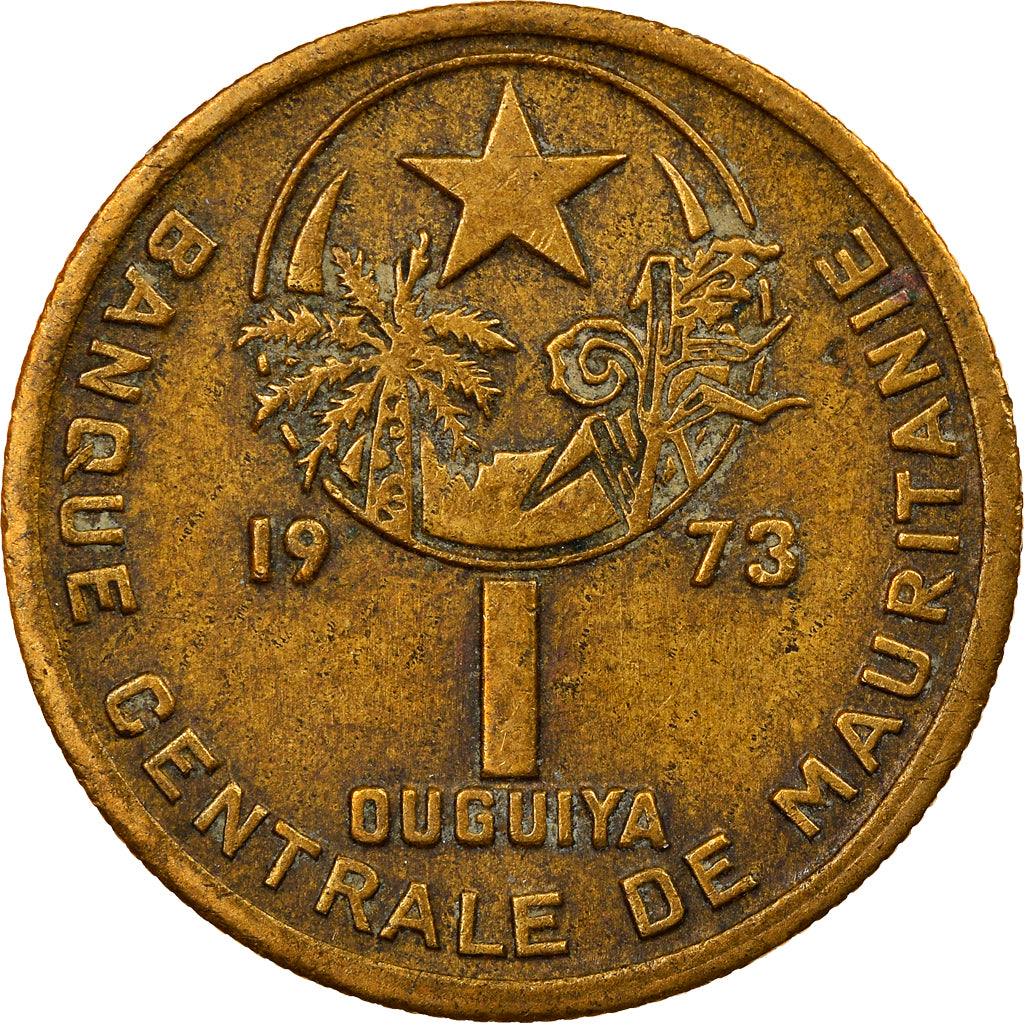 Coin, Mauritania, Ouguiya, 1973, EF(40-45), Aluminum-Bronze, KM:2