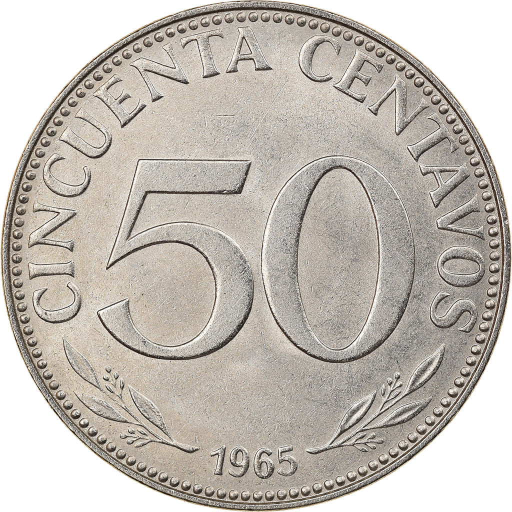 Coin, Bolivia, 50 Centavos, 1965, AU(55-58), Nickel Clad Steel, KM:190