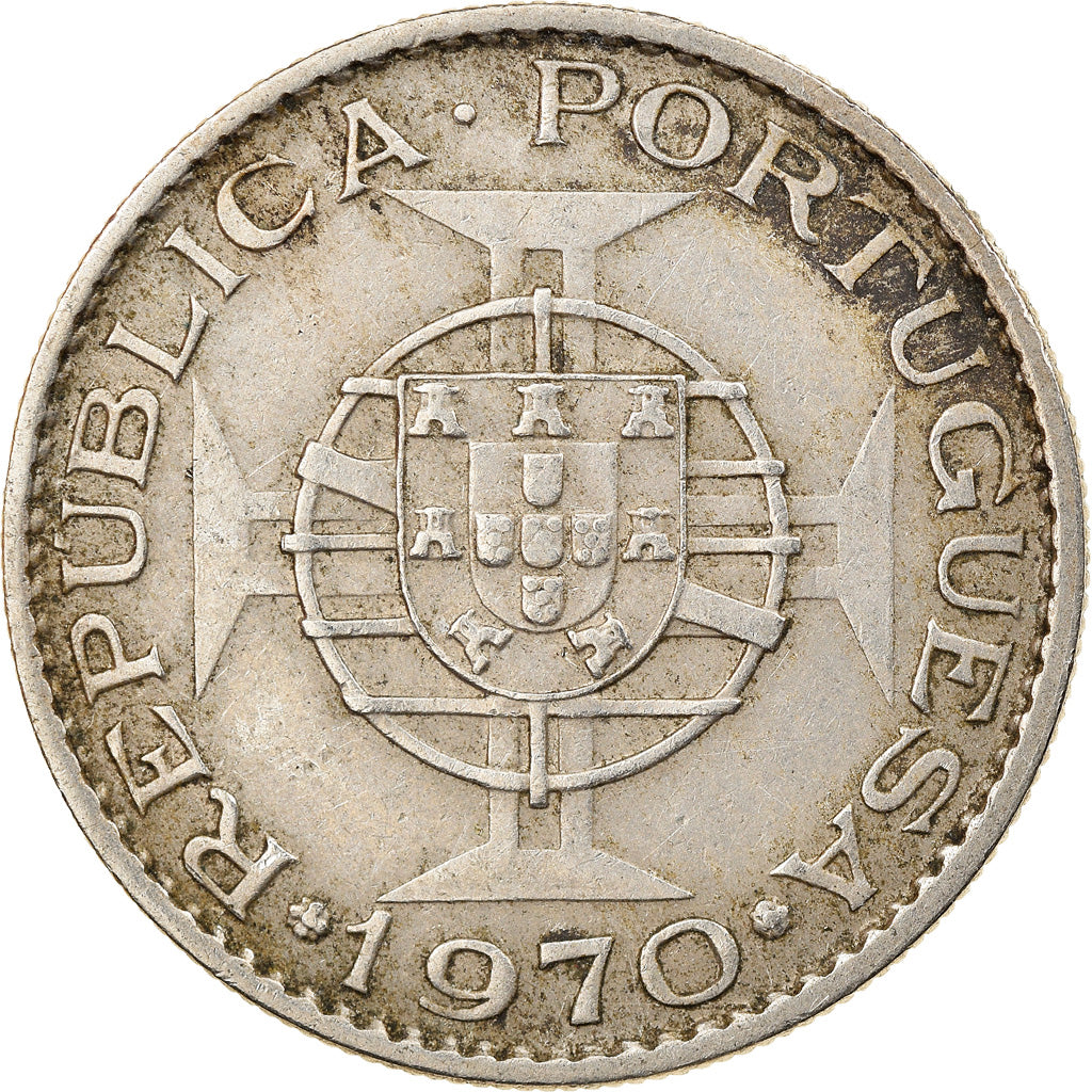 Moneda, Mozambique, 10 Escudos, 1970, MBC, Cobre - níquel, KM:79b