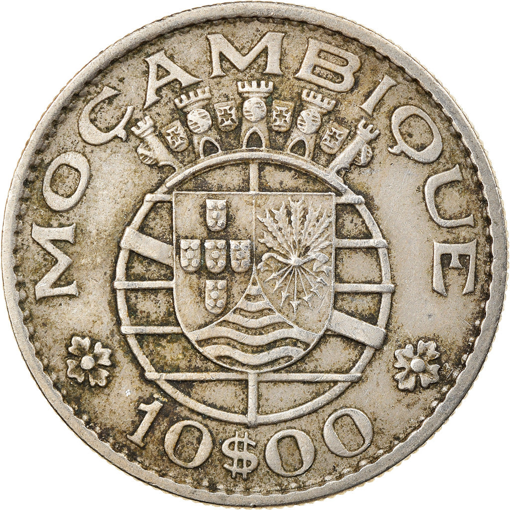 Moneda, Mozambique, 10 Escudos, 1970, MBC, Cobre - níquel, KM:79b