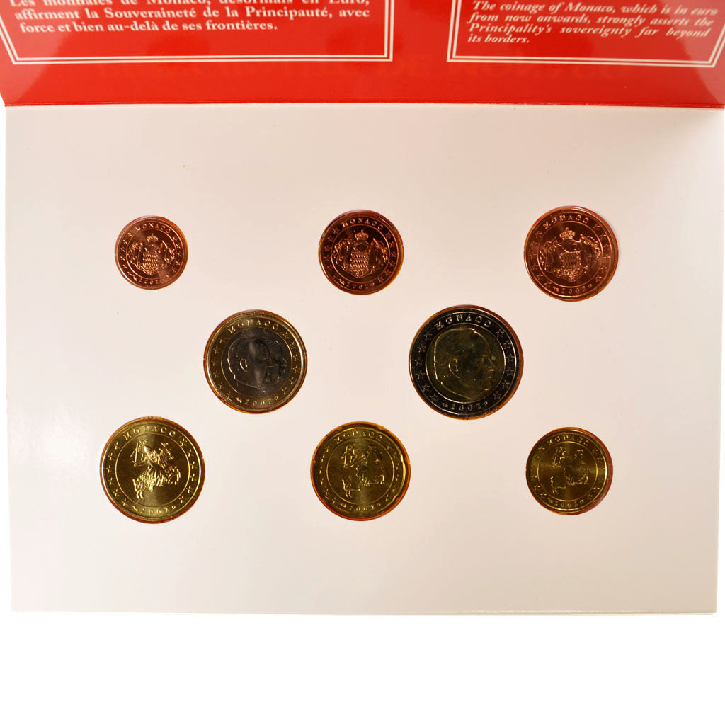 Monaco, 1 Cent to 2 Euro, 2002, MS(65-70), 0.00