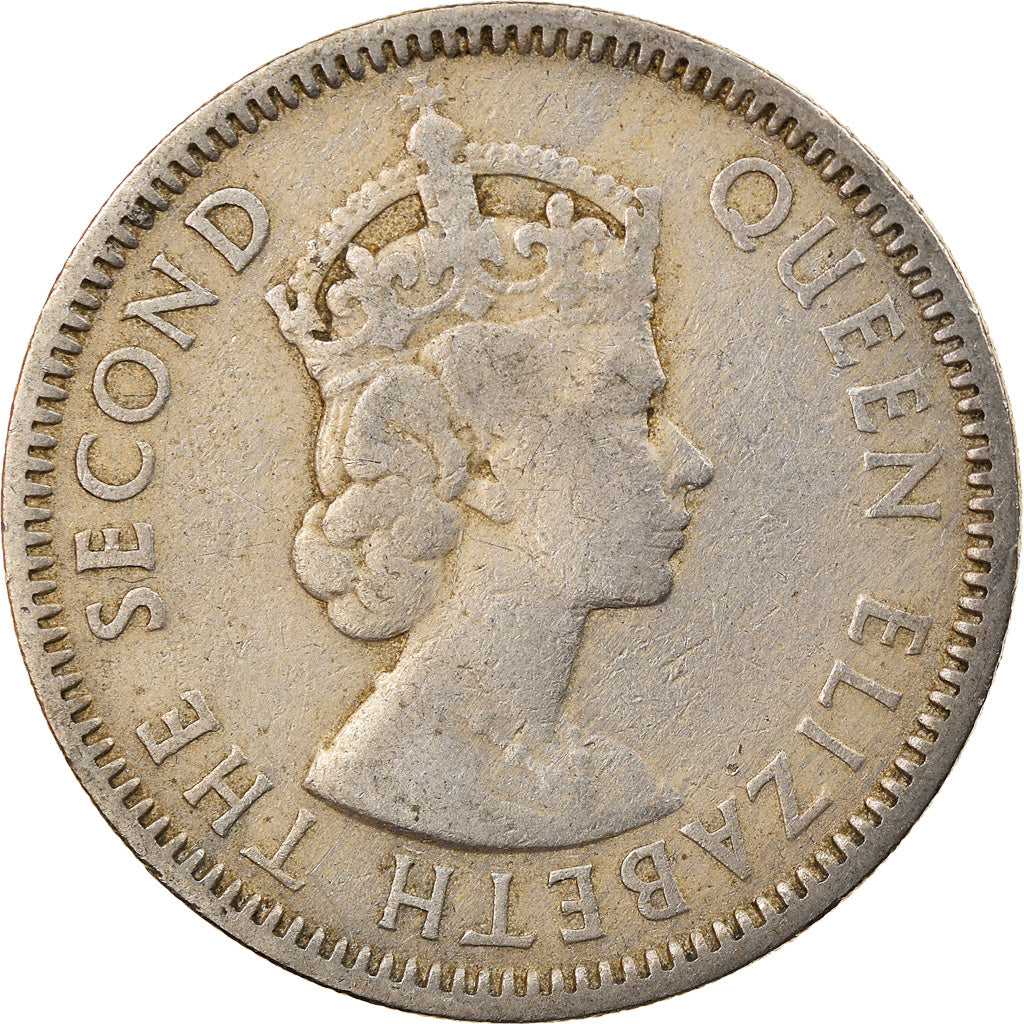 Monnaie, Etats des caraibes orientales, Elizabeth II, 25 Cents, 1955, TTB