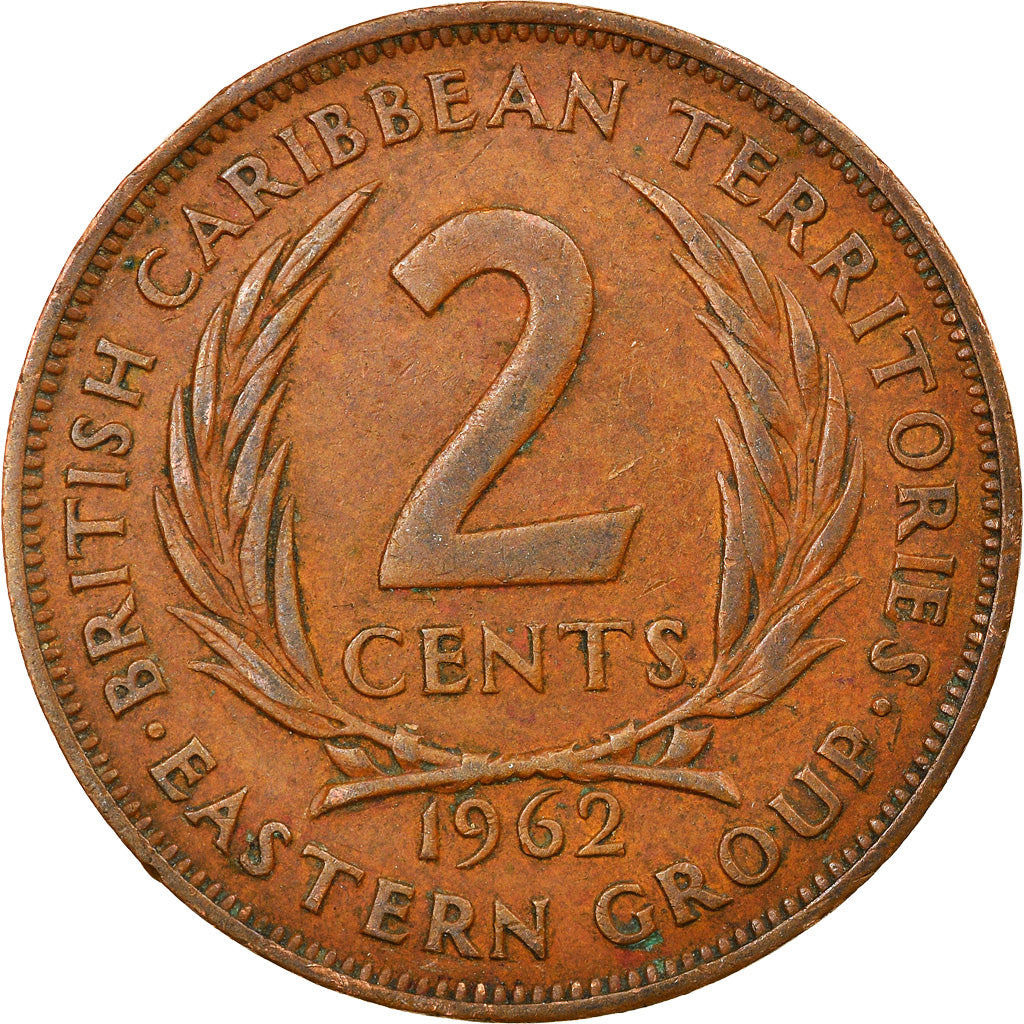 Coin, East Caribbean States, Elizabeth II, 2 Cents, 1962, EF(40-45), Bronze