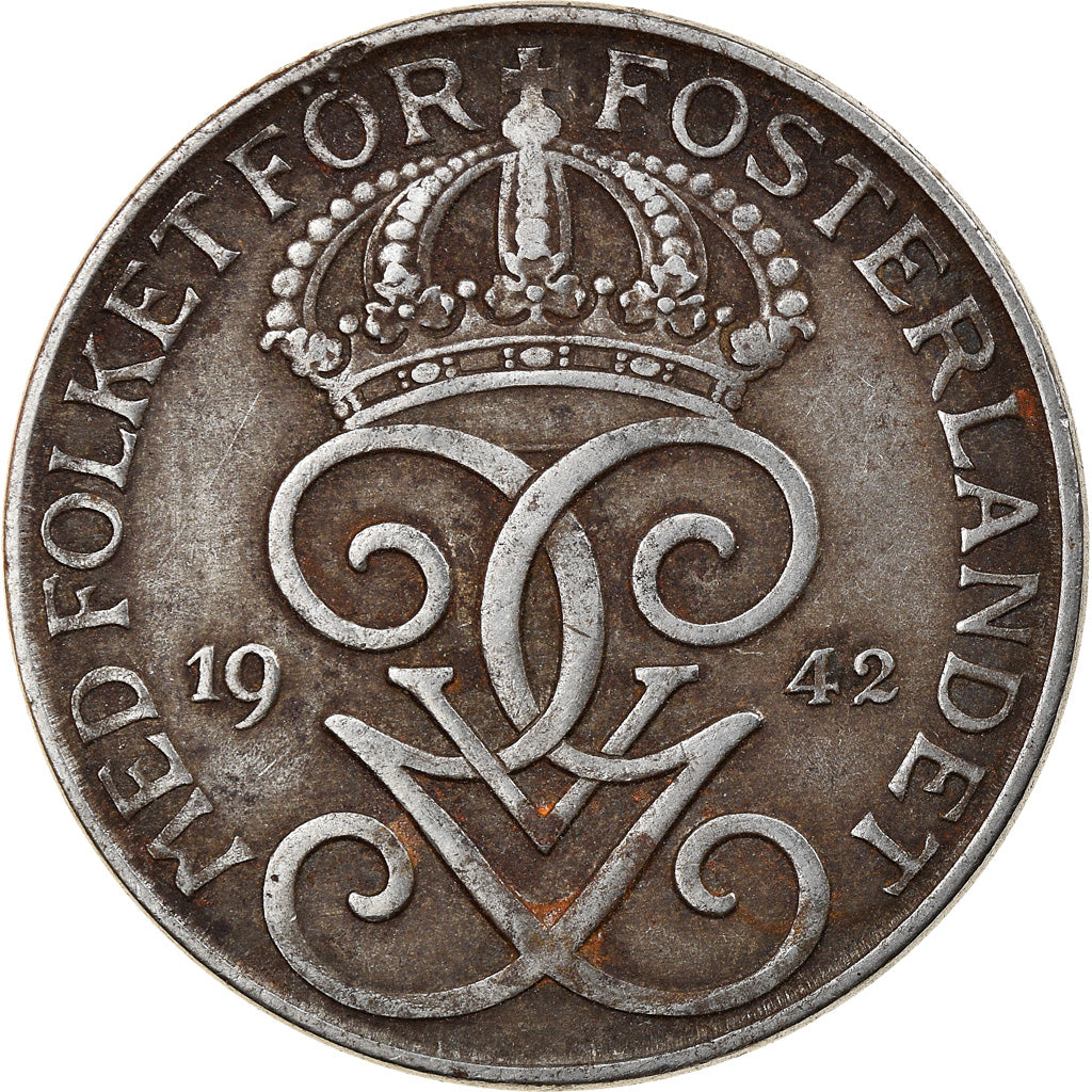 Coin, Sweden, Gustaf V, 5 Öre, 1942, EF(40-45), Iron, KM:812