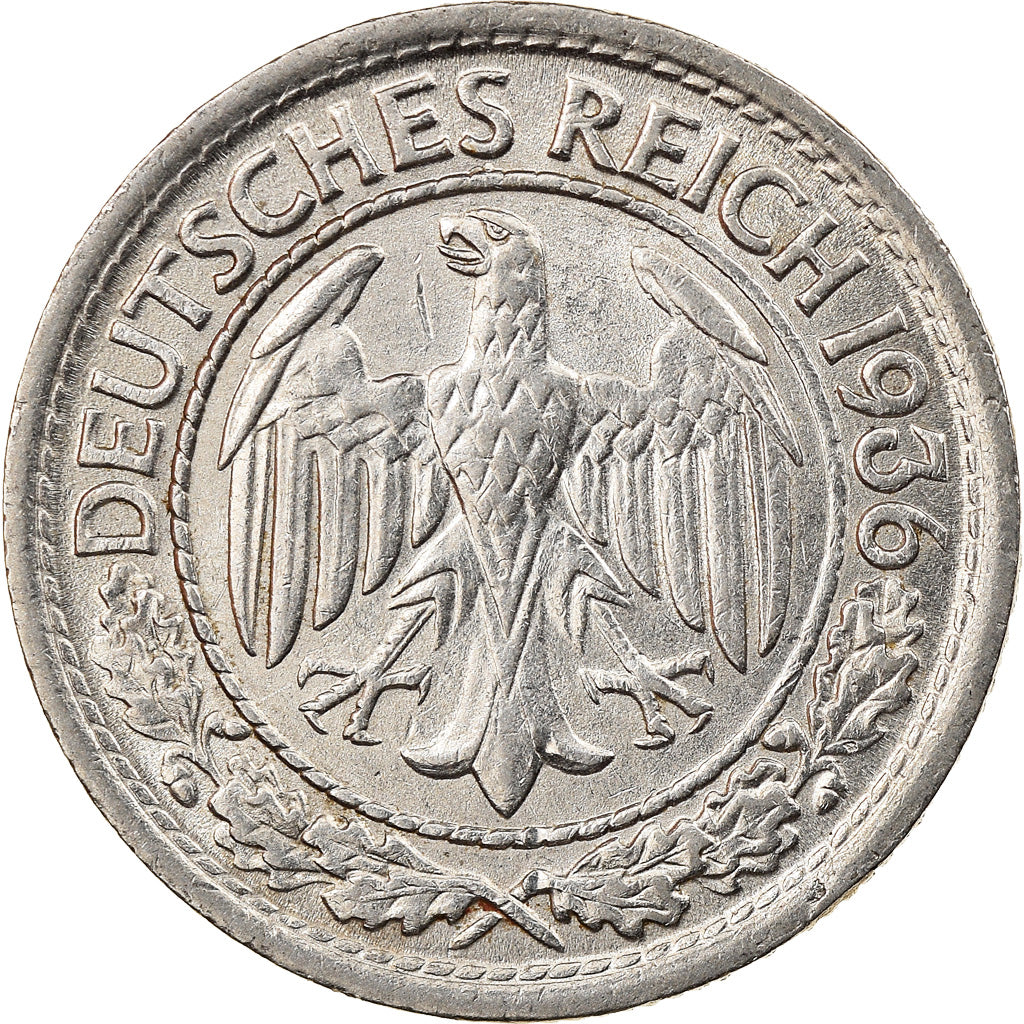 Monnaie, Allemagne, République de Weimar, 50 Reichspfennig, 1936, Berlin, TTB