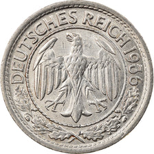 Monnaie, Allemagne, République de Weimar, 50 Reichspfennig, 1936, Berlin, TTB