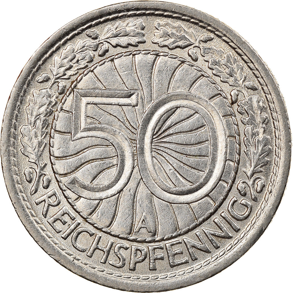 Monnaie, Allemagne, République de Weimar, 50 Reichspfennig, 1936, Berlin, TTB
