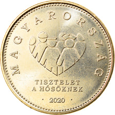 Coin, Hungary, Respect for heroes, 20 Forint, 2020, MS(63), Nickel-brass