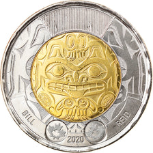 Munten, Canada, Bill Reid, 2 Dollars, 2020, UNC-, Bi-Metallic